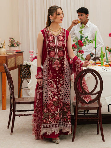 Emb Dhanak 3Pc Suit