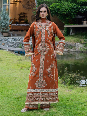 Emb Dhanak 3Pc Suit