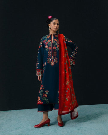 Emb Dhanak 3Pc Suit