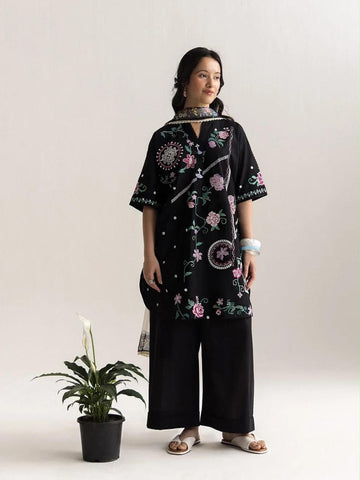 Emb Dhanak 3Pc Suit