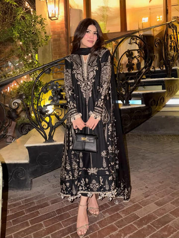 Emb Dhanak 3Pc Suit
