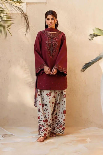 Emb Dhanak 3Pc Suit
