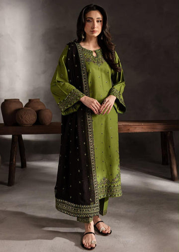 Emb Dhanak 3Pc Suit