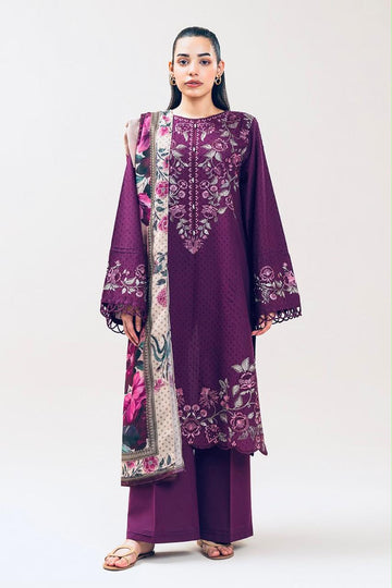Emb Dhanak 3Pc Suit