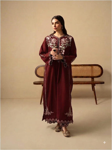 Emb Dhanak 3Pc Suit
