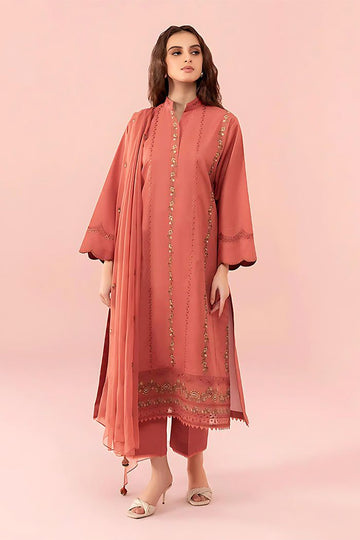 Embroidered Lawn Fancy 3 Piece Dress