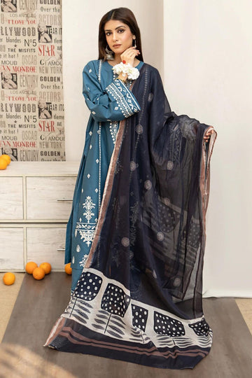 Embroidered Lawn Fancy 3 Piece Dress