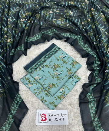 Light Blue and Dark Blue Lawn 3 Piece